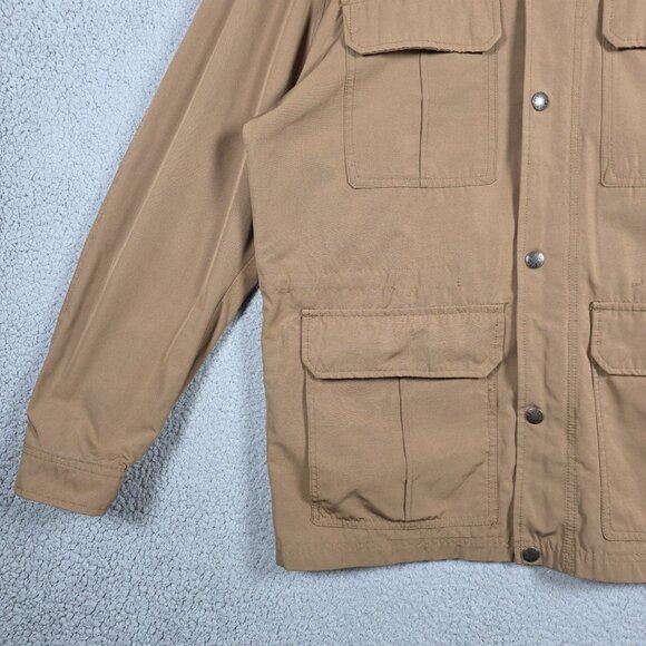 H&M Jacket Mens SIze Large Brown Field Light Parka Full Zip Hooded Fisherman - Picture 4 of 12